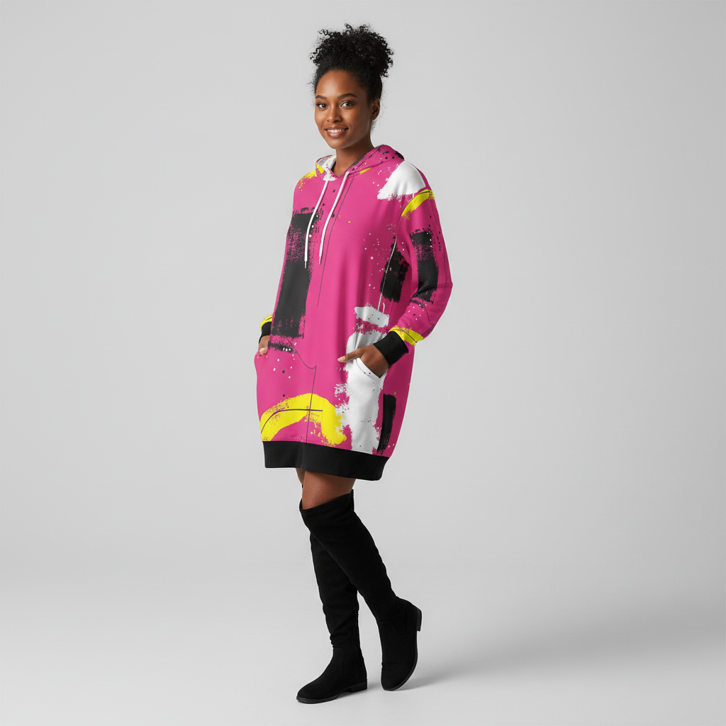 Women's All Over Print Hoodie Mini Dress (H27)