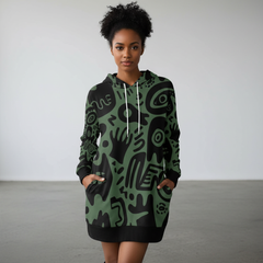 Women's All Over Print Hoodie Mini Dress (H27)