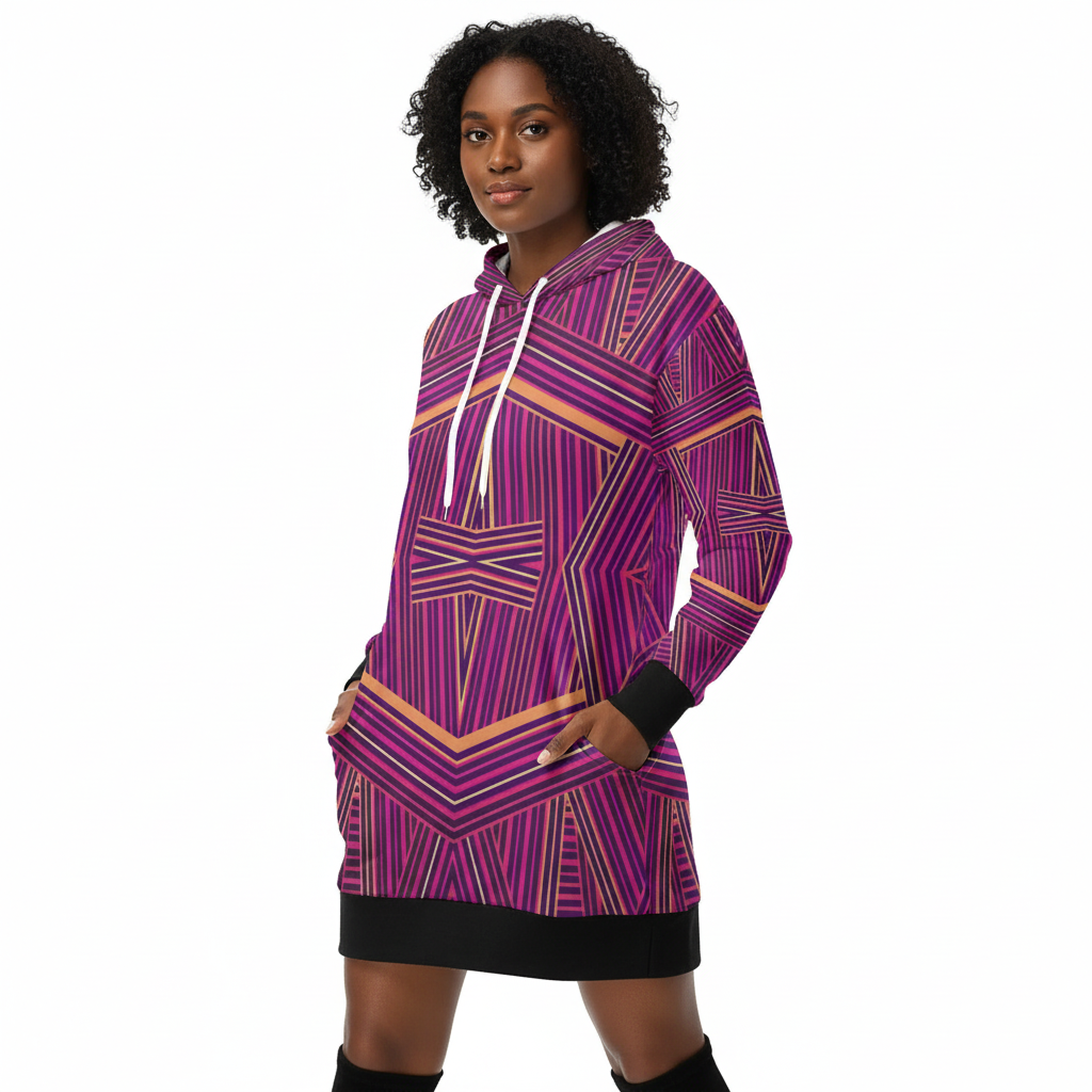 Women's All Over Print Hoodie Mini Dress (H27)
