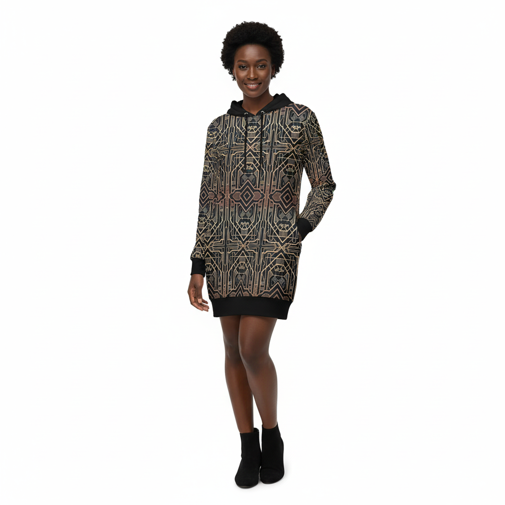 Women's All Over Print Hoodie Mini Dress (H27)