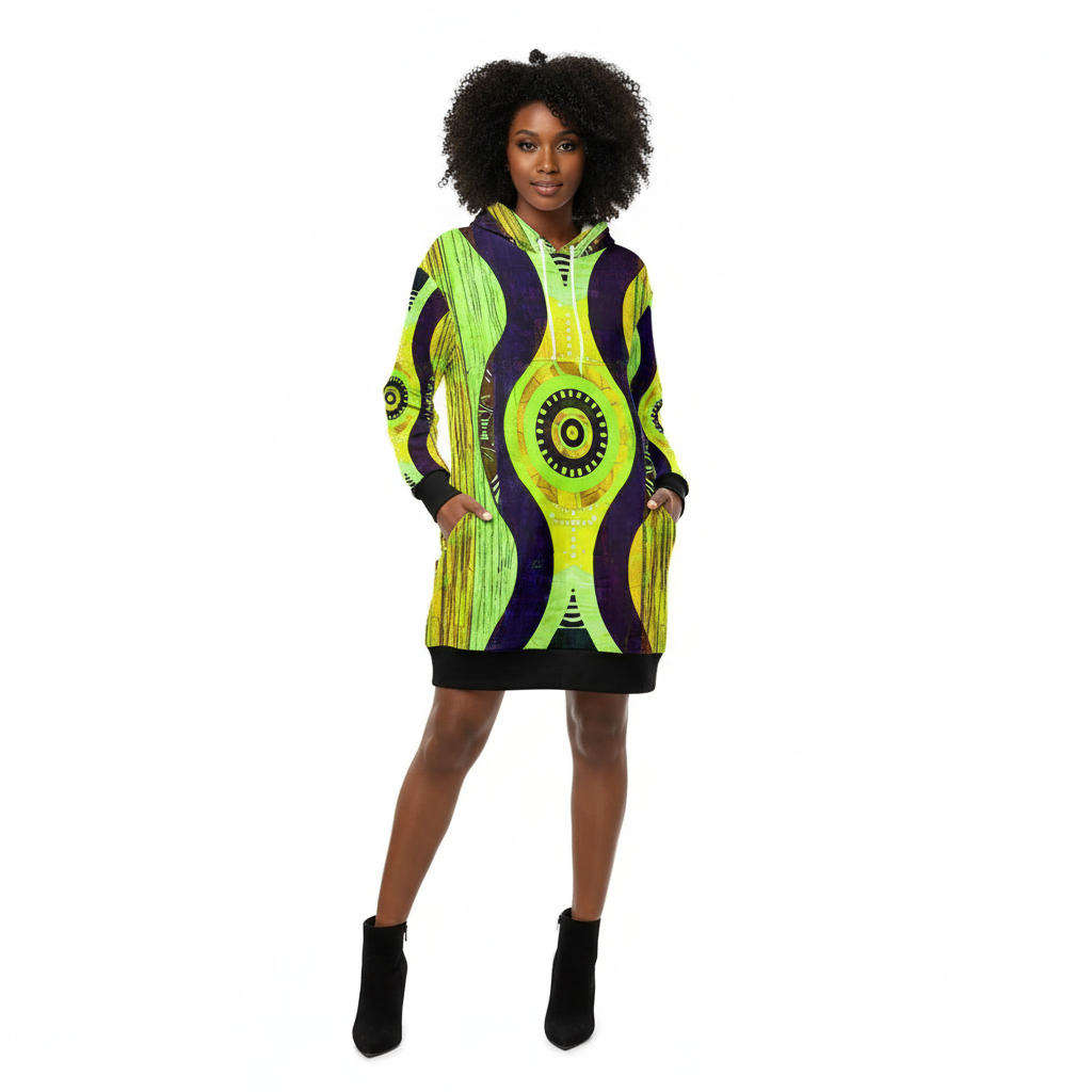 Women's All Over Print Hoodie Mini Dress (H27)