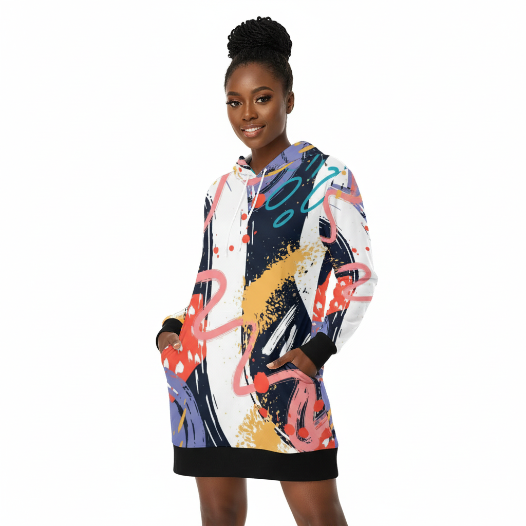 Women's All Over Print Hoodie Mini Dress (H27)