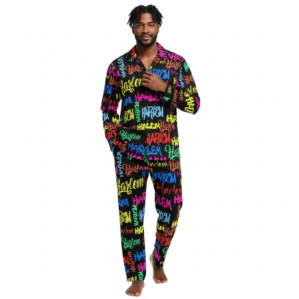 Men’s V-Neck Long Pajama Set