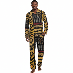 Men’s V-Neck Long Pajama Set