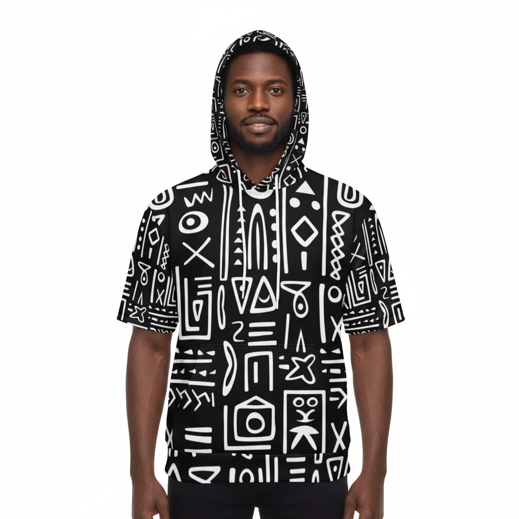 Men’s Short-Sleeve Fleece Hoodie (Model H54)