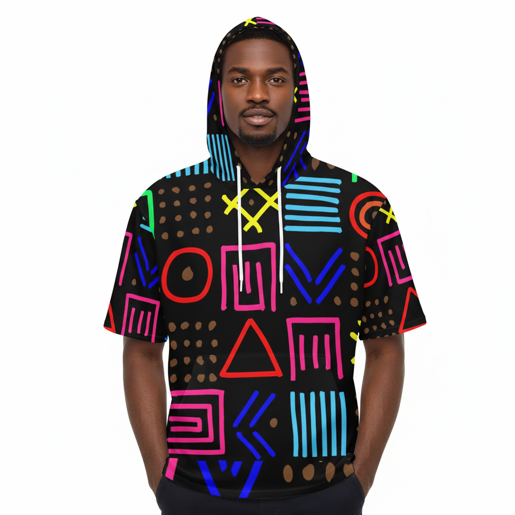 Men’s Short-Sleeve Fleece Hoodie (Model H54)