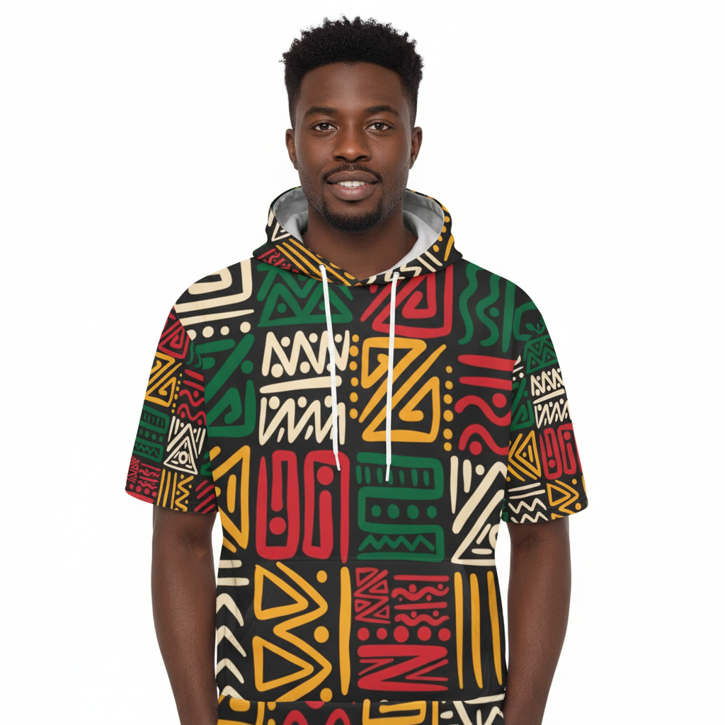 Men’s Short-Sleeve Fleece Hoodie (Model H54)