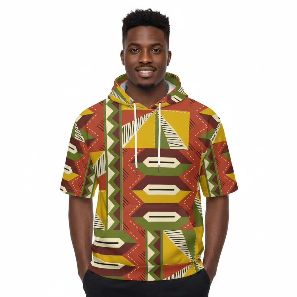 Men’s Short-Sleeve Fleece Hoodie (Model H54)