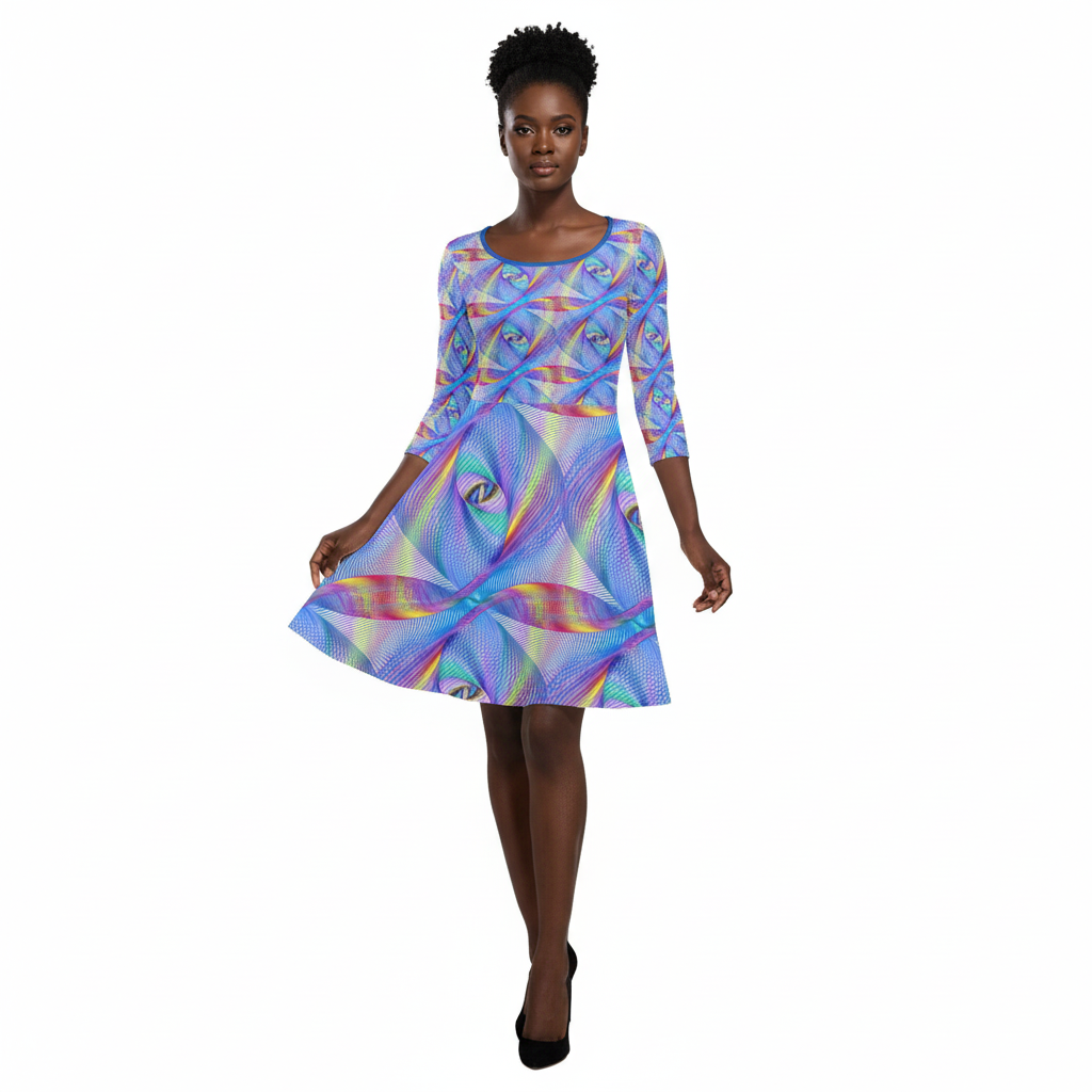 Women's Prism Dream All Over Print Flare Dress (Model D23)
