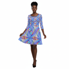 Women's Prism Dream All Over Print Flare Dress (Model D23)