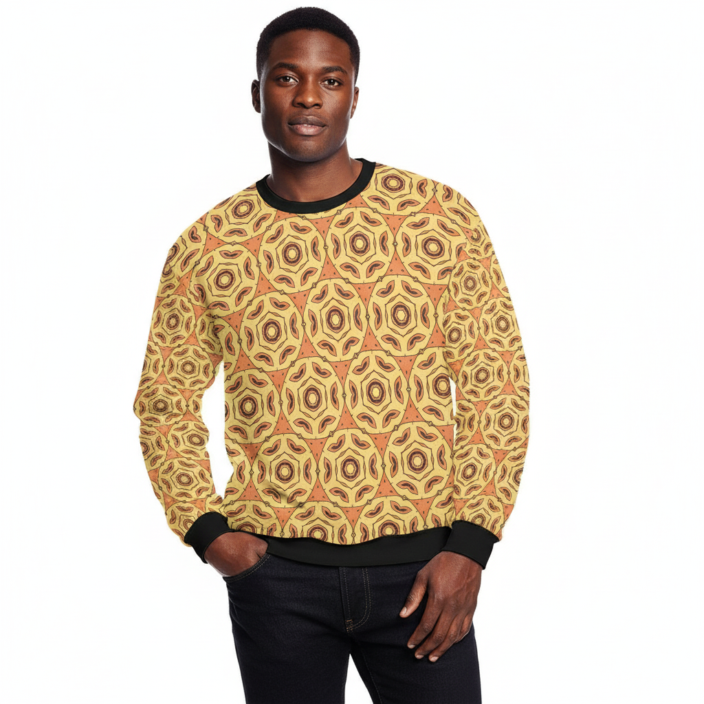 Men's All Over Print Fuzzy Sweatshirt (Model H18)