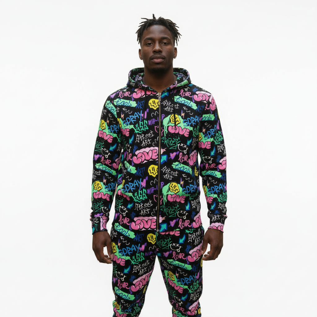 Men's All Over Print Full Zip Hoodie