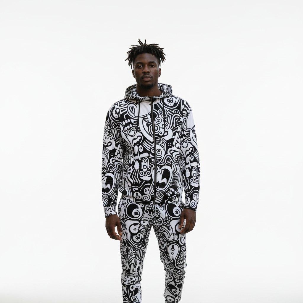 Men's All Over Print Full Zip Hoodie