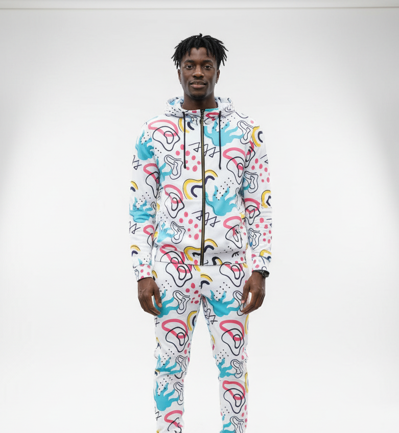 Men's All Over Print Full Zip Hoodie