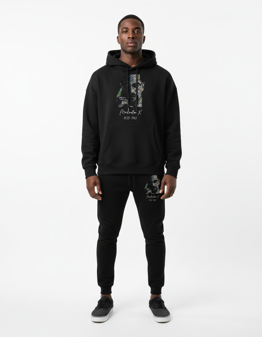 Black Iconic Calligraphy Hoodie Set