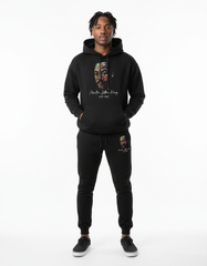 Black Iconic Calligraphy Hoodie Set