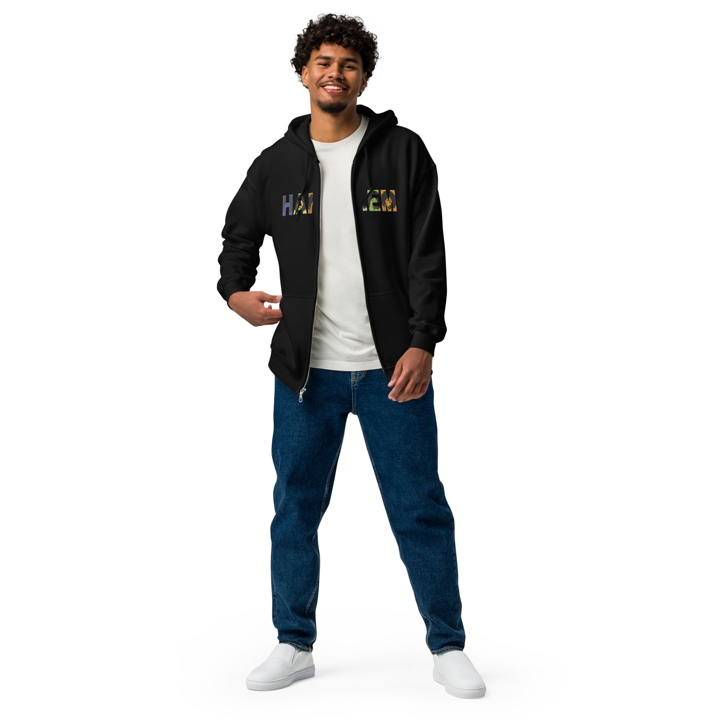 Afro Harlem Unisex zip hoodie