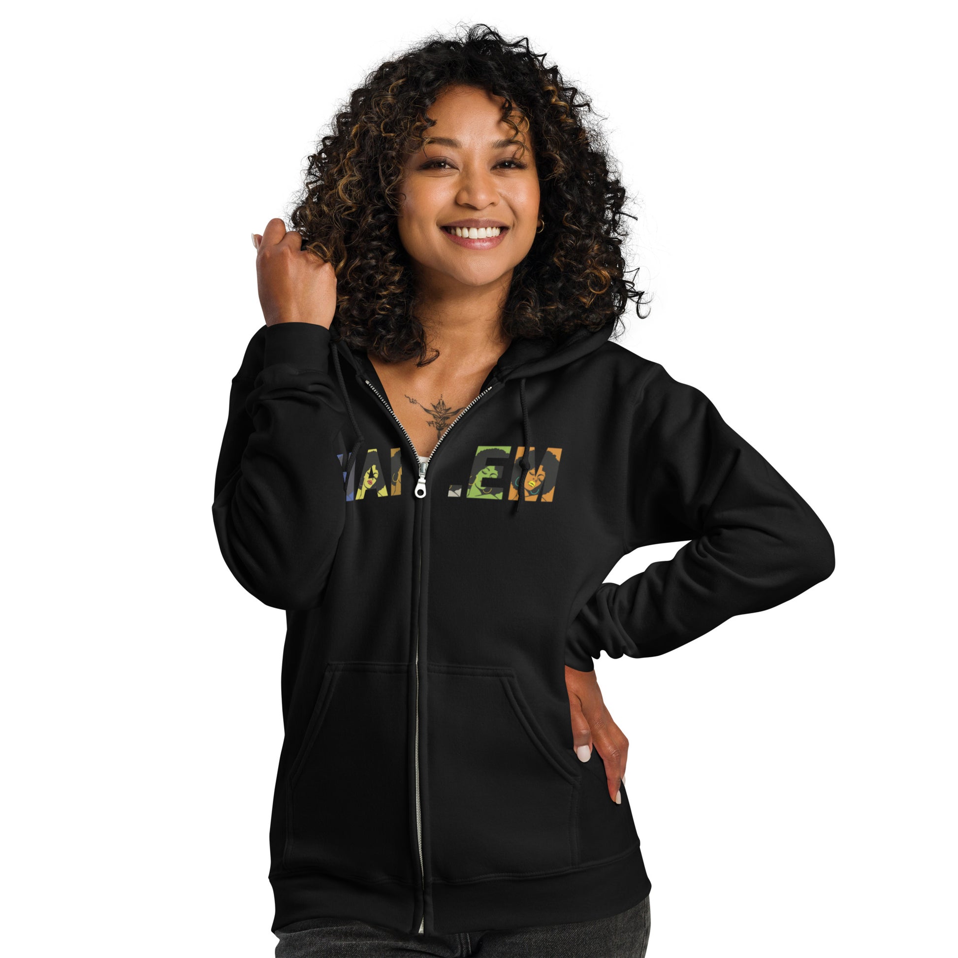 Afro Harlem Unisex zip hoodie