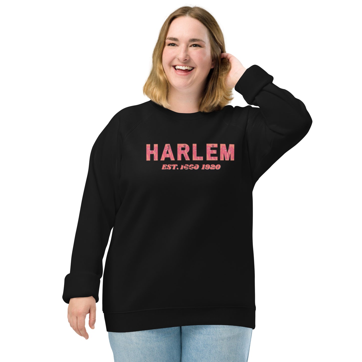 Harlem Unisex organic raglan sweatshirt